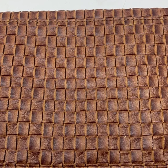 Lulu Townsend Brown Leather Woven Clutch Handbag MCB3642 - Picture 6 of 8